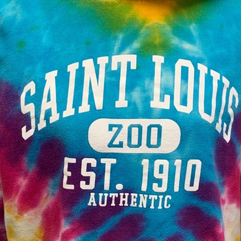 MV Sport Womens Medium St Louis Zoo Est. 1910 Tie Dyed Sweatshirt Hoodie