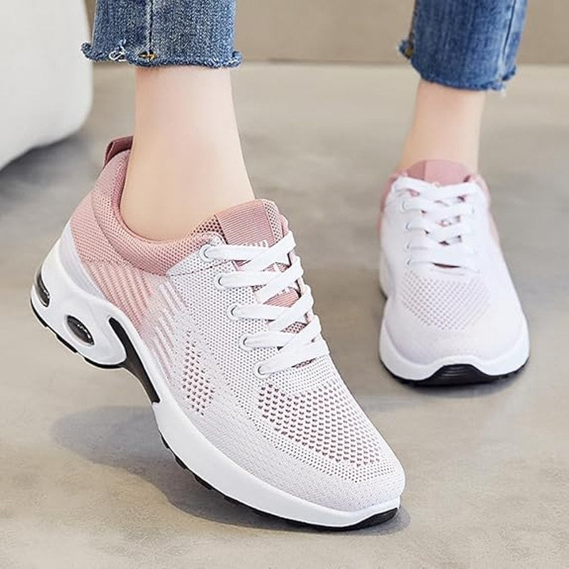 Padgene Womens Size 10.5 Pink Sneakers Lace Up Slip On Closed Round Toe Shoes