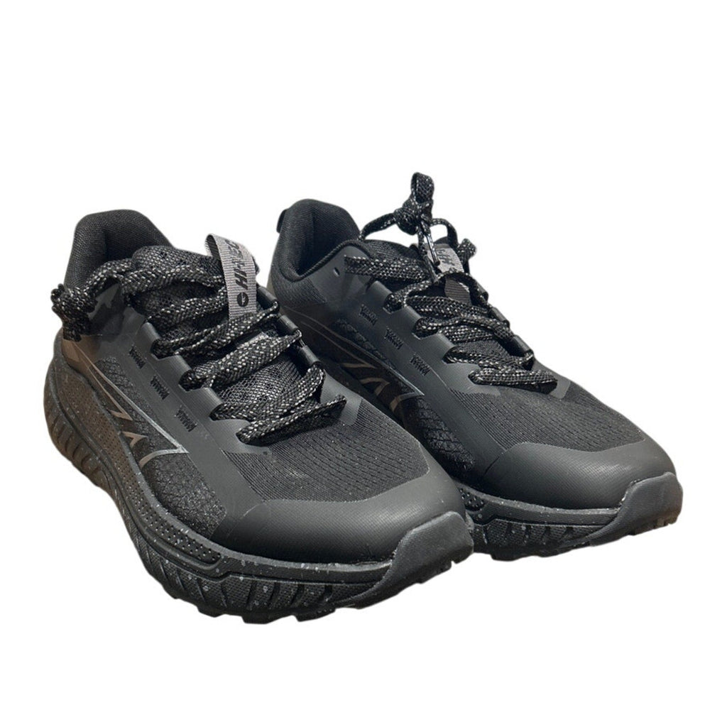 Hi-Tec Mens Size 10 Black Mesh Gray Speckled Lace Up Athletic Tennis Shoes
