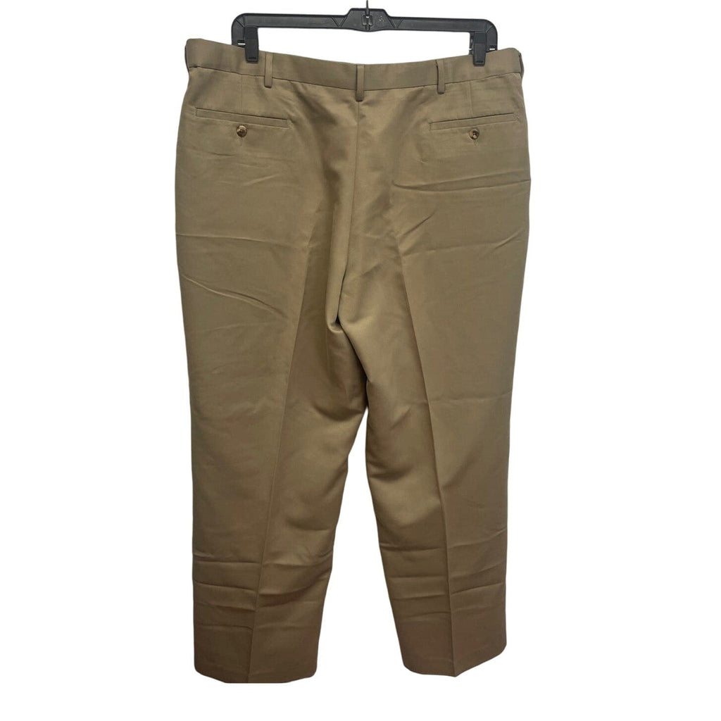 George Mens 44 X 30 Khaki Green 100% Polyester Flat Front Chino Pants
