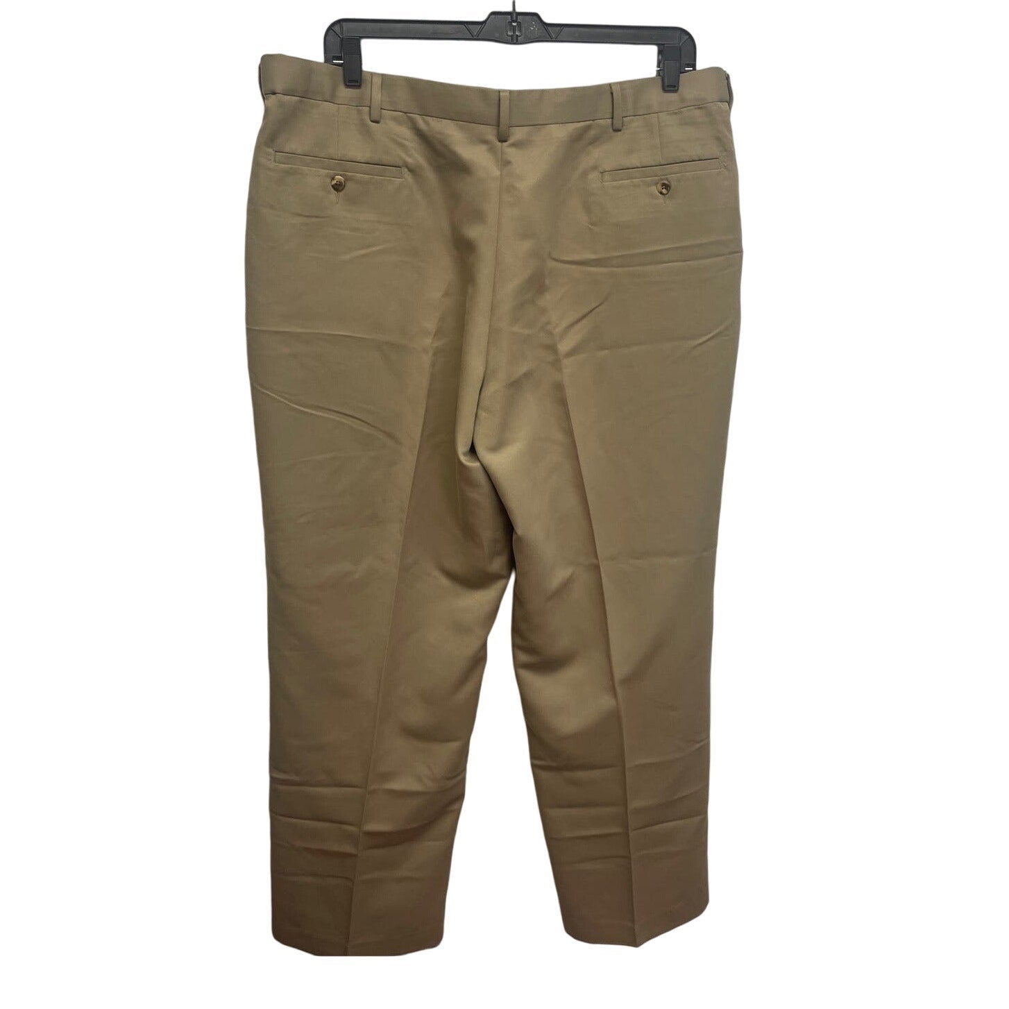 George Mens 44 X 30 Khaki Green 100% Polyester Flat Front Chino Pants