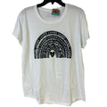 New Hand Printed Womens XL Jesus Loved Chosen Forgiven Free Rainbow Tee Shirt
