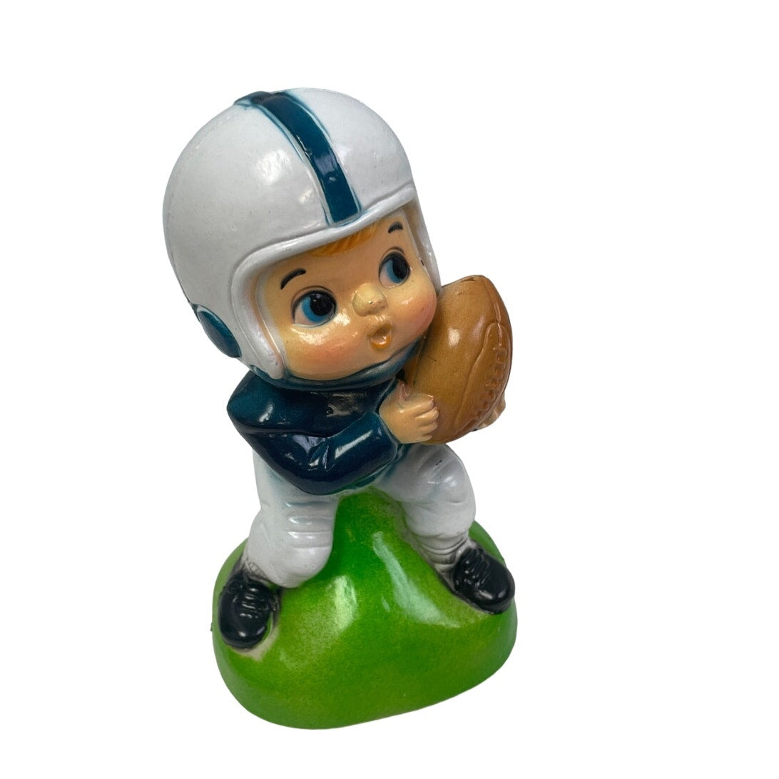 Vintage 1980s Plastic Football Player Boy #3 Jersey Coin Bank Made In Hong Kong