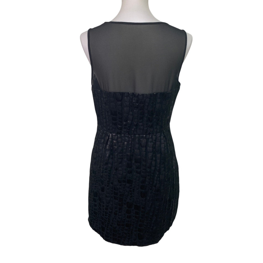 Mac + Jac Womens XL Black Faux Crocodile Sleeveless Side Zip Fit n Flare Dress