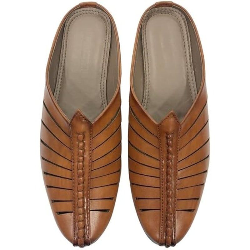 Shoe Bazar Punjabi Jutti Mens 11 Brown Traditional Handmade Wedding Loafer Shoes
