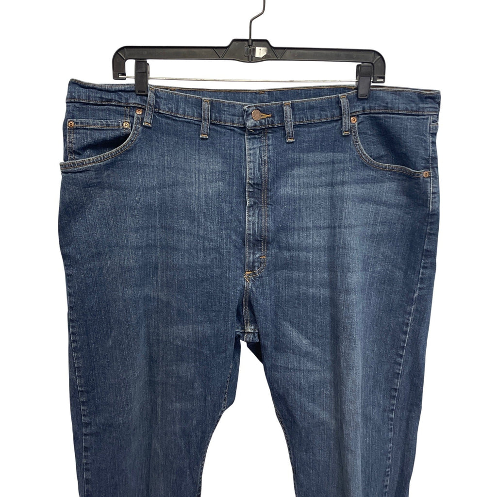 Wrangler Mens 46 X 30 Cotton Blend Relaxed Fit Med Wash Denim Blue Jeans