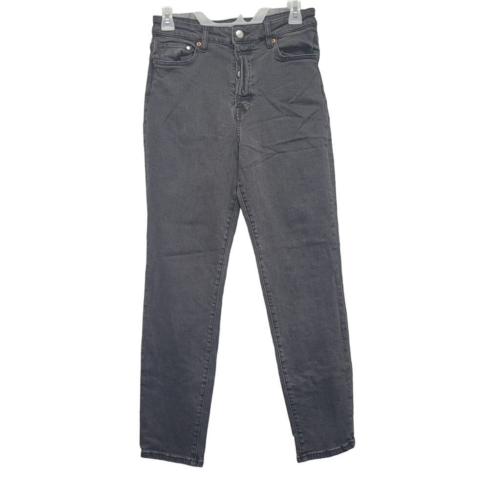 H&M Womens Size 6 Stretch Cotton Ultra High Waist Button Fly Denim Mom Jeans