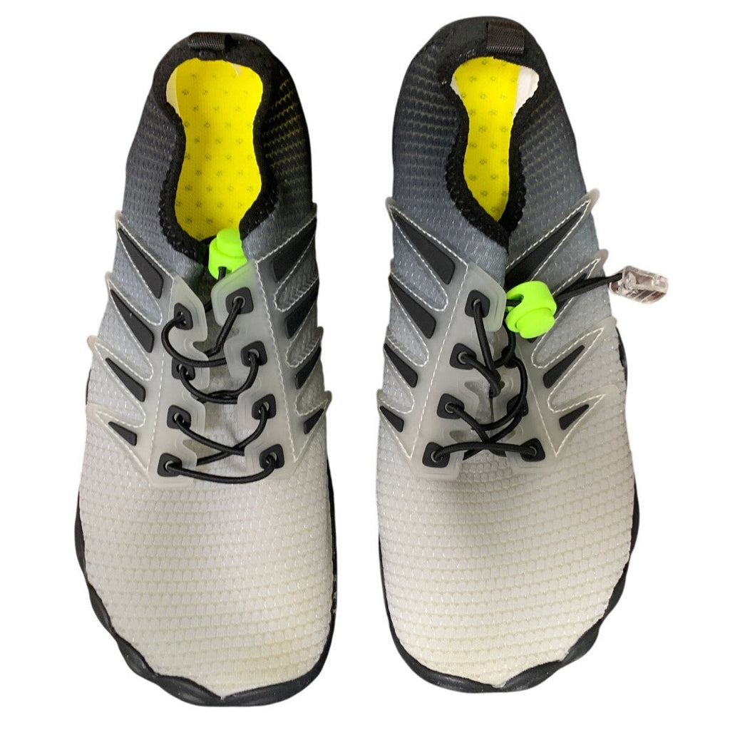 Mens Size 7 Womens 9 Black Gray Non Slip Adjustable Lace Up Aqua Water Shoes