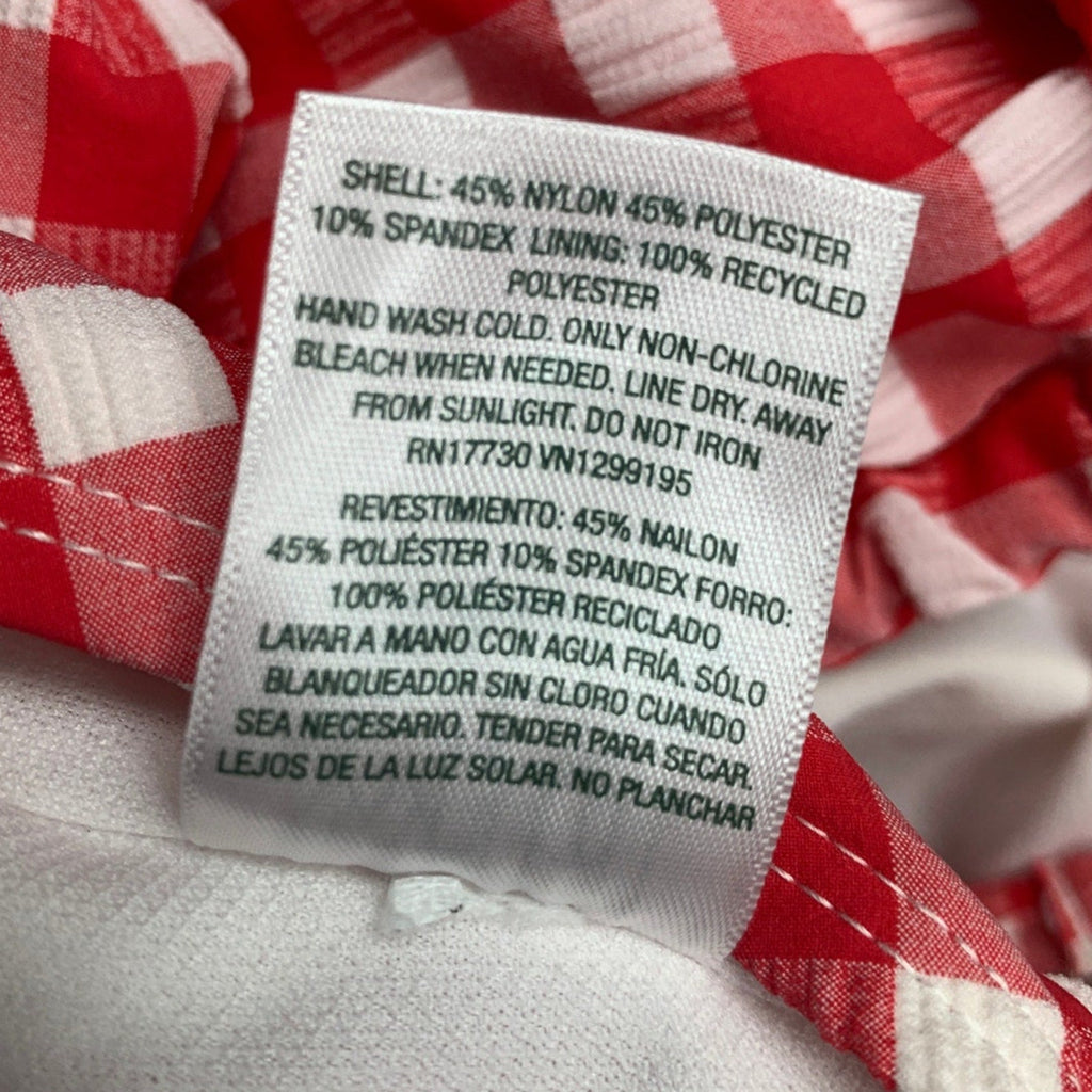 New Wild Fable Womens Large Red White Picnic Gingham Check One Piece Swim Suit