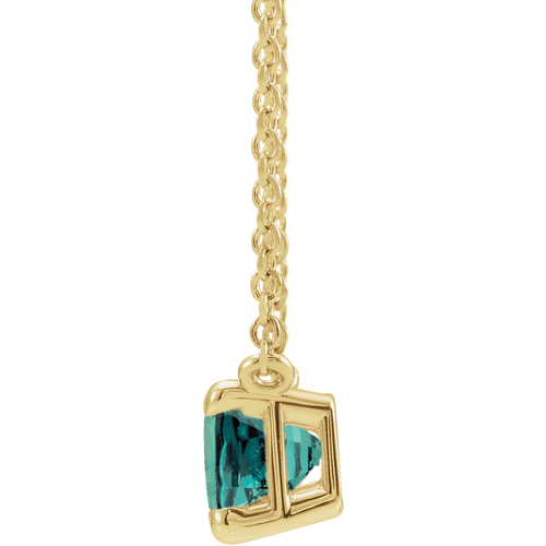 14K Yellow Gold Lab Grown Alexandrite 18" Necklace