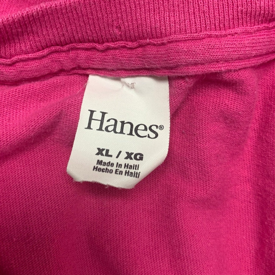 Hanes Womens XL University of Tennessee Pink Short Sleeve Crew Neck Tee Shirt