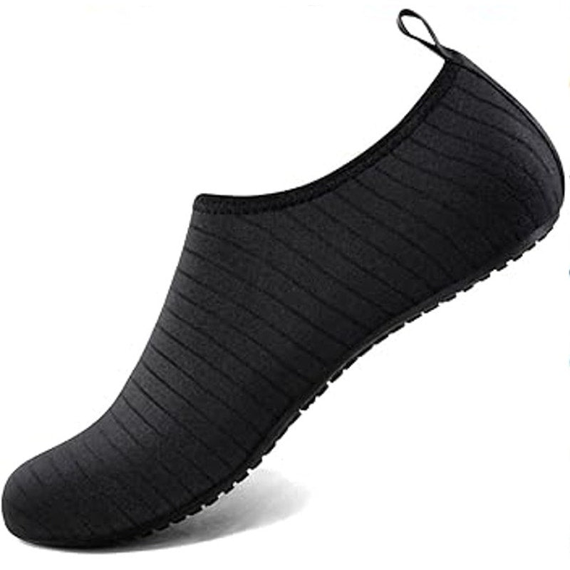 Mens Black Size 7 Pull On Non Slip Quick Dry Anti Skid Aqua Swimming Water Shoes