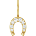 14K Yellow Gold 1/8 CTW Natural Diamond Horseshoe Pendant | GC