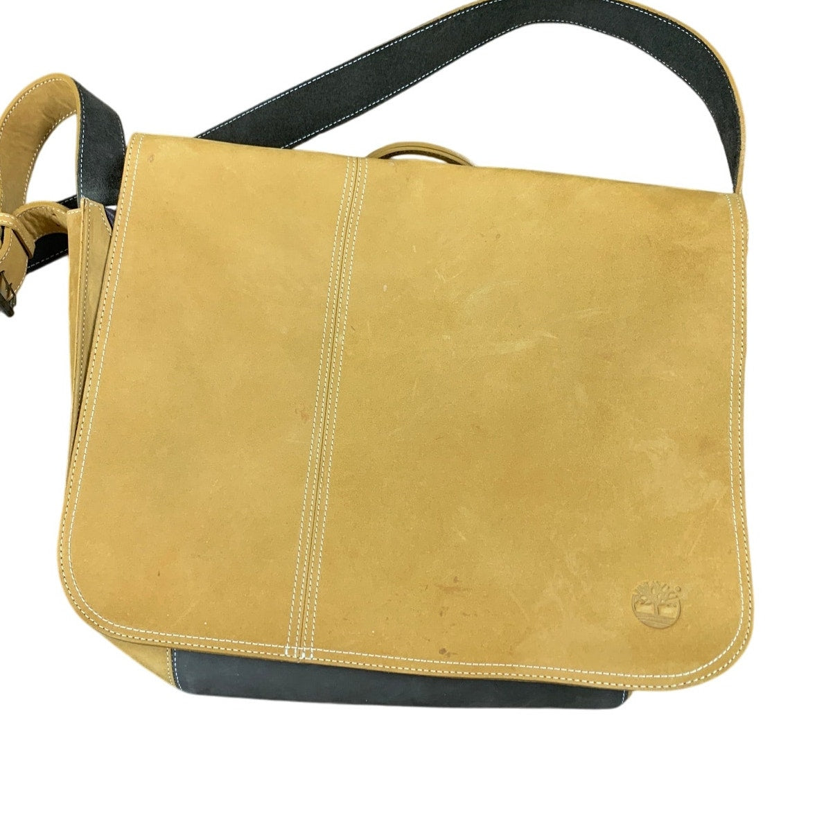 Timberland Leather Multi Pocket Magnetic Closure Crossbody Messenger Bag w Flaw