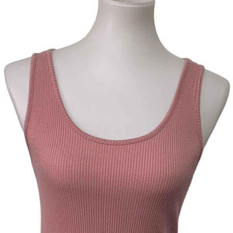 Ambiance Womens Large Cotton Blend Sleeveless Strappy Ribbed Bodycon Dress