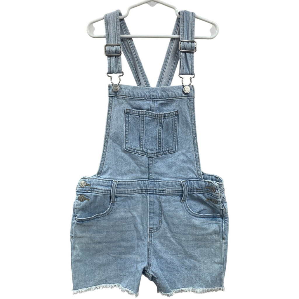 New Cat & Jack Girls Large (10/12) Blue Denim Stretch Shortalls Overalls