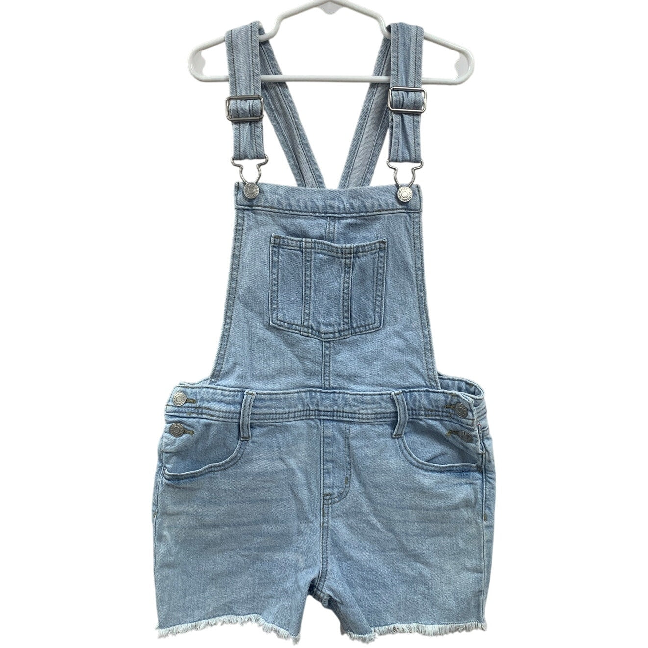 New Cat & Jack Girls Large (10/12) Blue Denim Stretch Shortalls Overalls