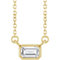 Éclat Solitaire Emerald-Cut Diamond Necklace