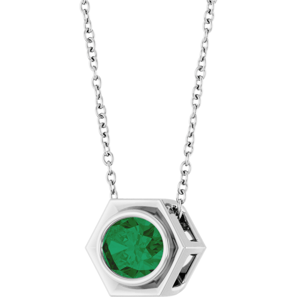 Émeraude Hexa Pendant Necklace