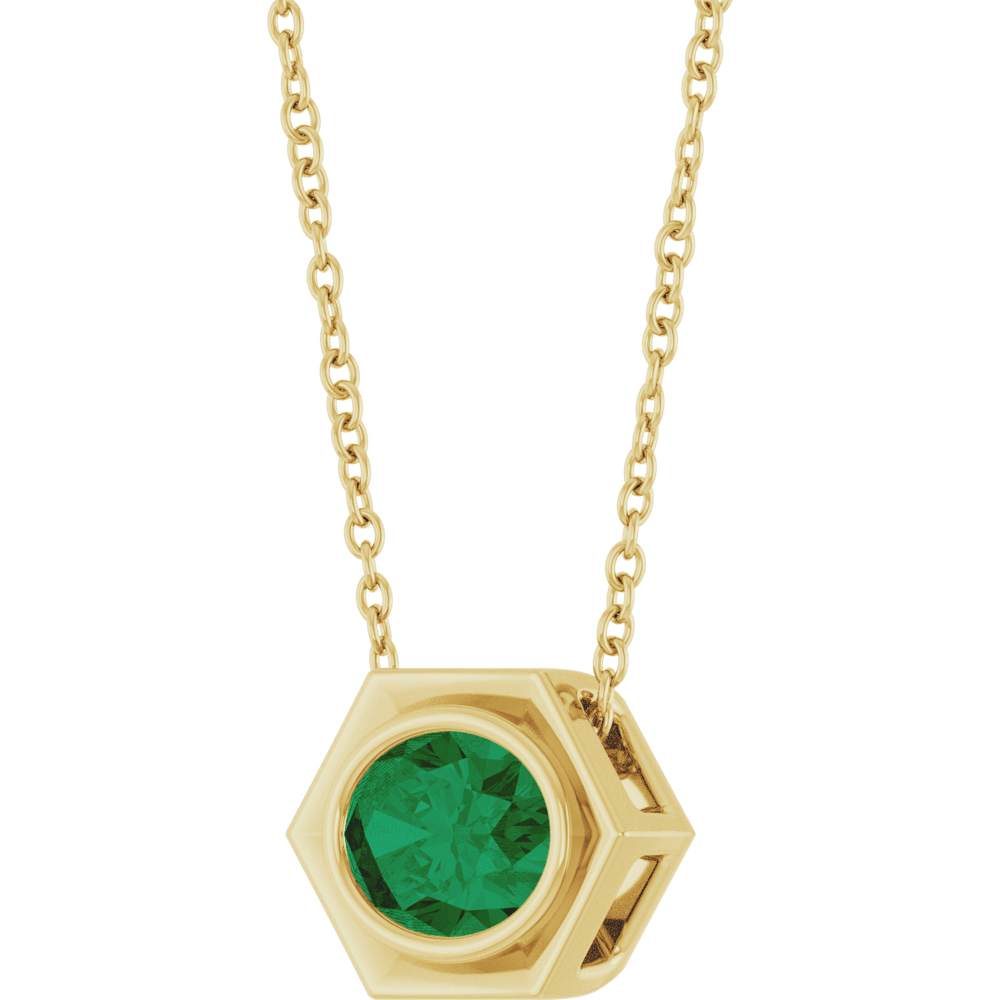 Émeraude Hexa Pendant Necklace