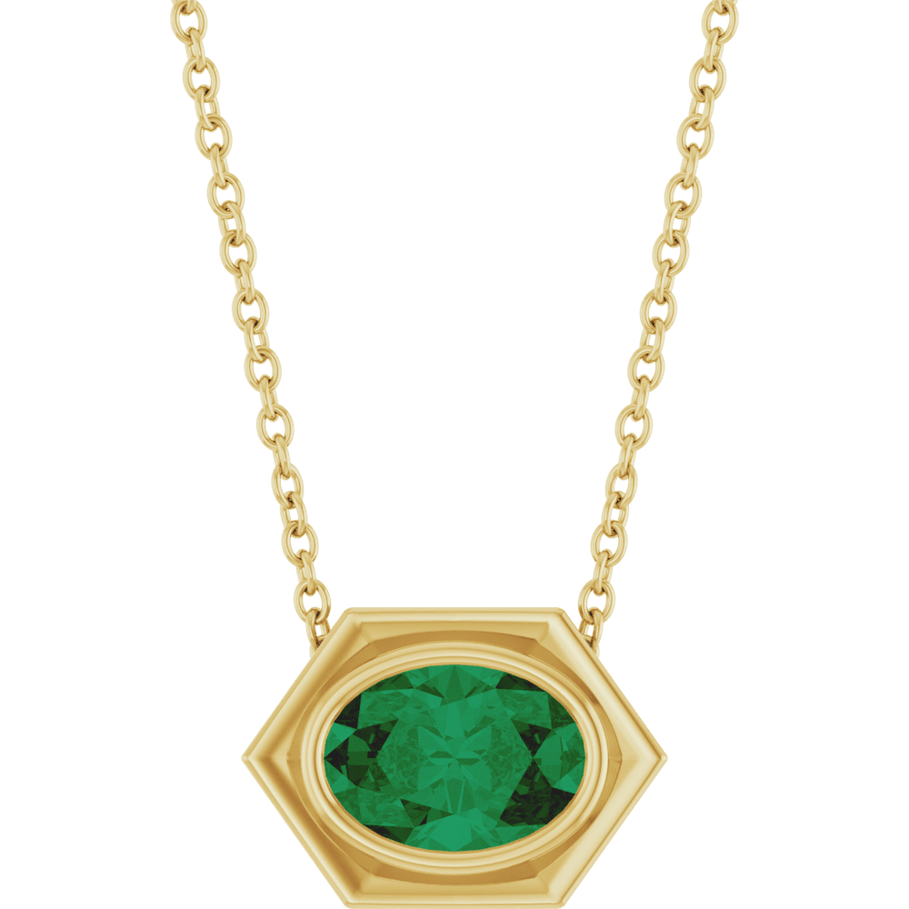 Émeraude Hexa Pendant Necklace