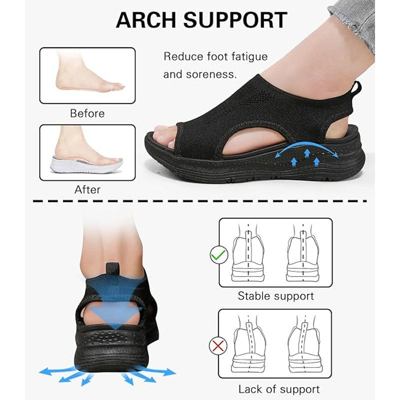 Ziitop Womens Size 10 Black Slip on Sandals Breathable Mesh Non Slip Shoes