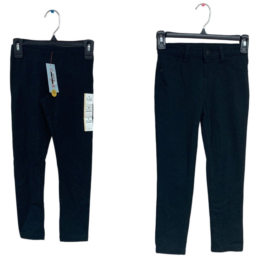 2 Cat & Jack Girls Small (6/6x) Super Stretch Adjustable Waist Jegging Leggings