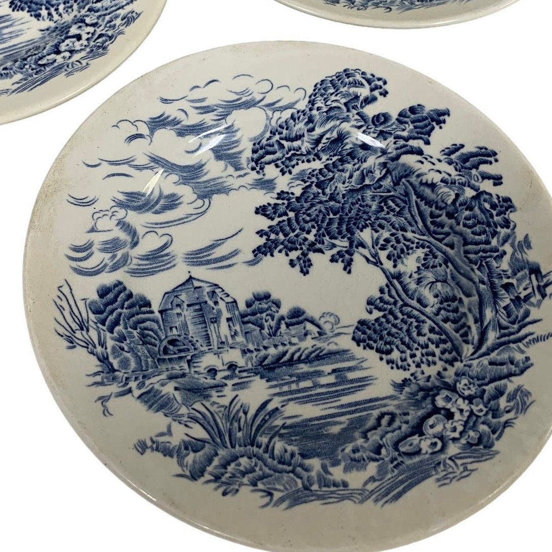 Vintage Countryside Wedgwood Ltd Set of 6 Small Water Wheel Mill Plates