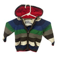 Osh Kosh Boys 2 Mos Upcycled Striped Hooded Full Zip Sweater Jacket w Pockets