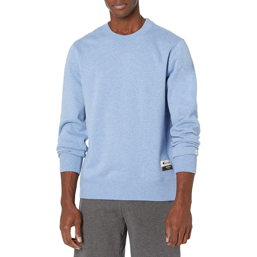 New Champion Unisex Medium Blue Pullover Sweatshirt w Bonus Plaid Flannel Hoodie