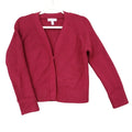 ASOS Womens Size 6 Red Ribbed Long Sleeve Button Up Knit Cropped Cardigan