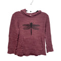 Upcycled Hand Printed Kids Medium Dragonfly Lightweight Sweatshirt Hoodie