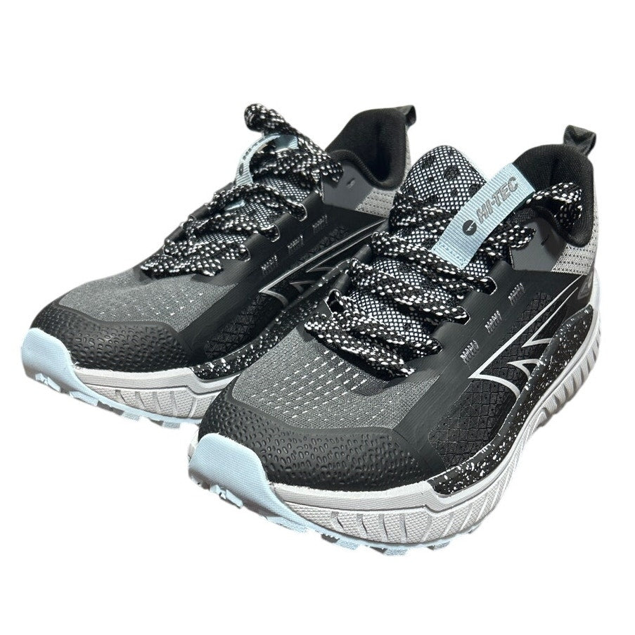 Hi-Tec Womens Size 6.5 Black Gray Spotted Lace Up Comfort Athletic Tennis Shoes