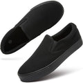Womens Size 9 Black Sneakers Slip On Round Toe Low Top Canvas Shoes