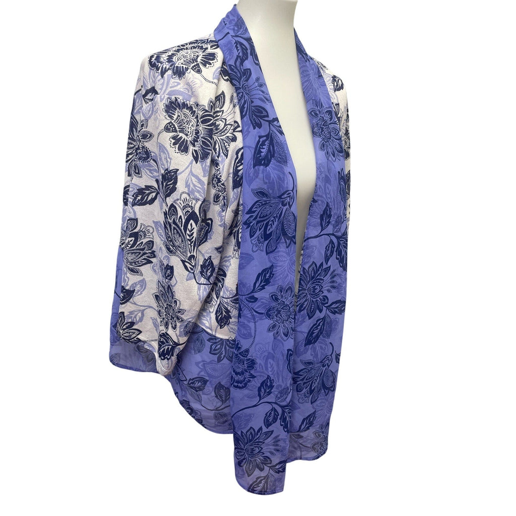 Alfred Dunner Womens 3X Long Sleeve Sheer Open Front Floral Cardigan Coverup