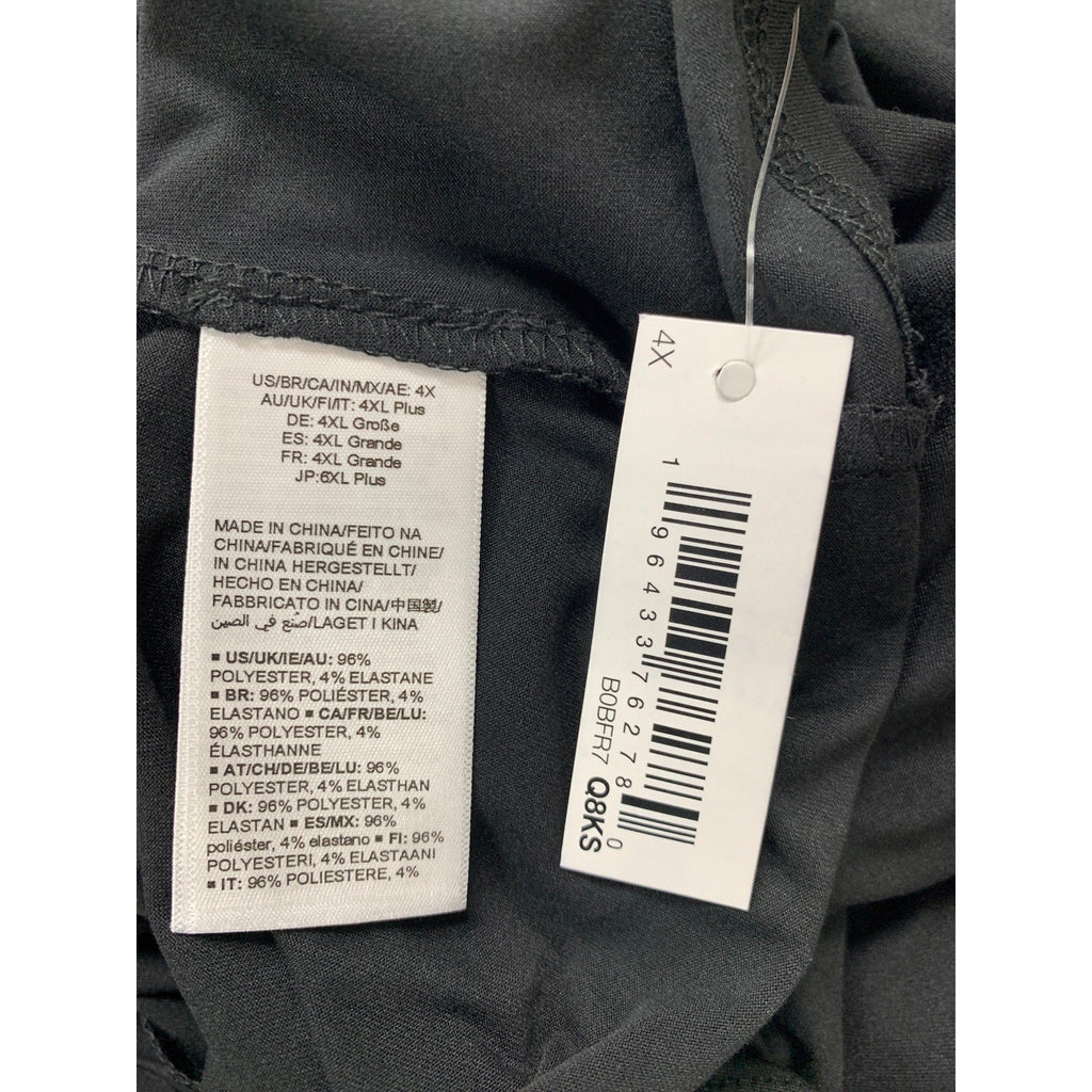 NWT New Amazon Essentials Womens 4X Black Polyester Blend Crew Neck Tank Top