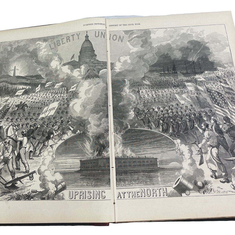 Antique 1898 Harpers Pictoral History of The Civil War Large Scale Hardback Book