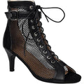 Utikliou Womens Size 5.5 Black Mesh Peep Toe High Top 3" Heel Lace Up Boots