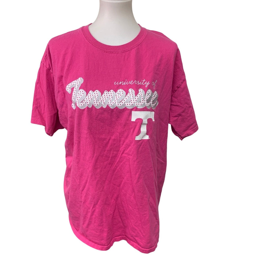 Hanes Womens XL University of Tennessee Pink Short Sleeve Crew Neck Tee Shirt