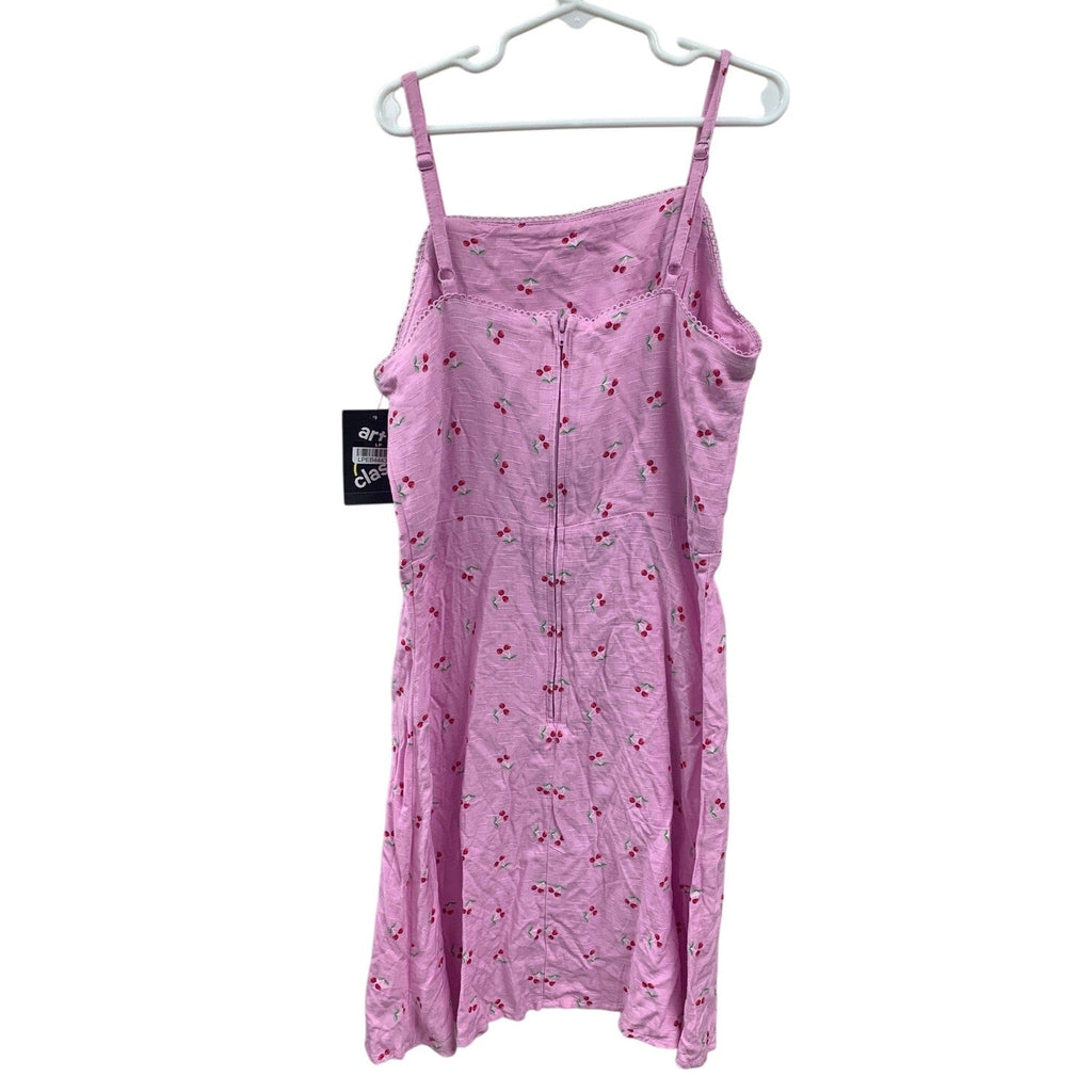 New Art Class Girls XL (14) Cherry Thin Strap Back Zip Scalloped Edge Dress