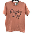 New Hand Printed Womens Large Probably Hangry Heart Short Sleeve Tee Shirt