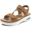 Mysoft Womens Size 6 Brown Hook Loop Strappy Summer Air Cushion Walking Sandals