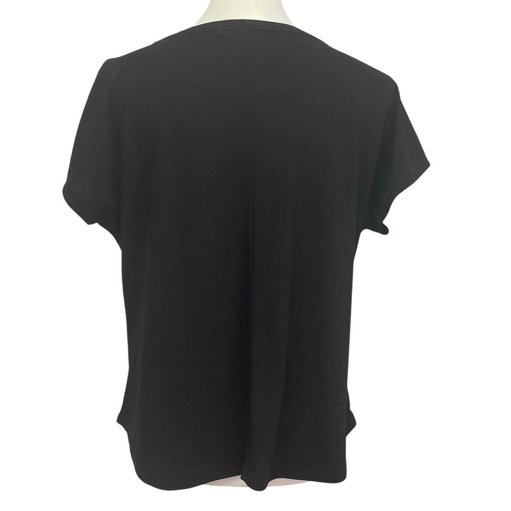 Cute Rhinestone Detail Womens Medium Stretchy Short Sleeve Basic Blouse Top