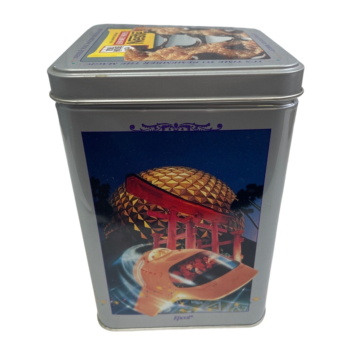 Vintage 1996 25th Anniversary Walt Disney World Nestle Choc Chip Epcot Metal Tin