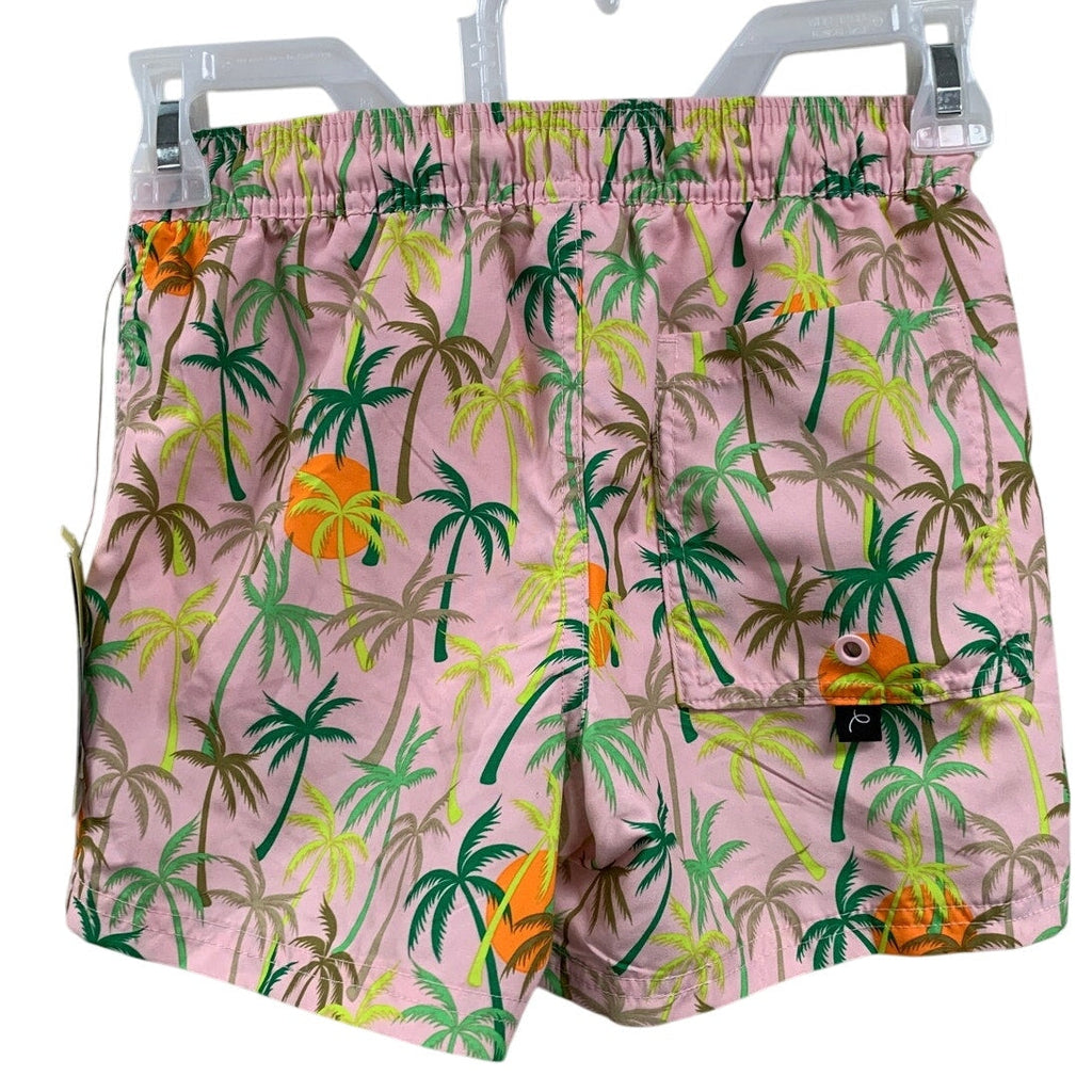 2 New Art Class Boys Medium (8) Lined Blue Pink Tropical UPF 50+ Swimming Trunks