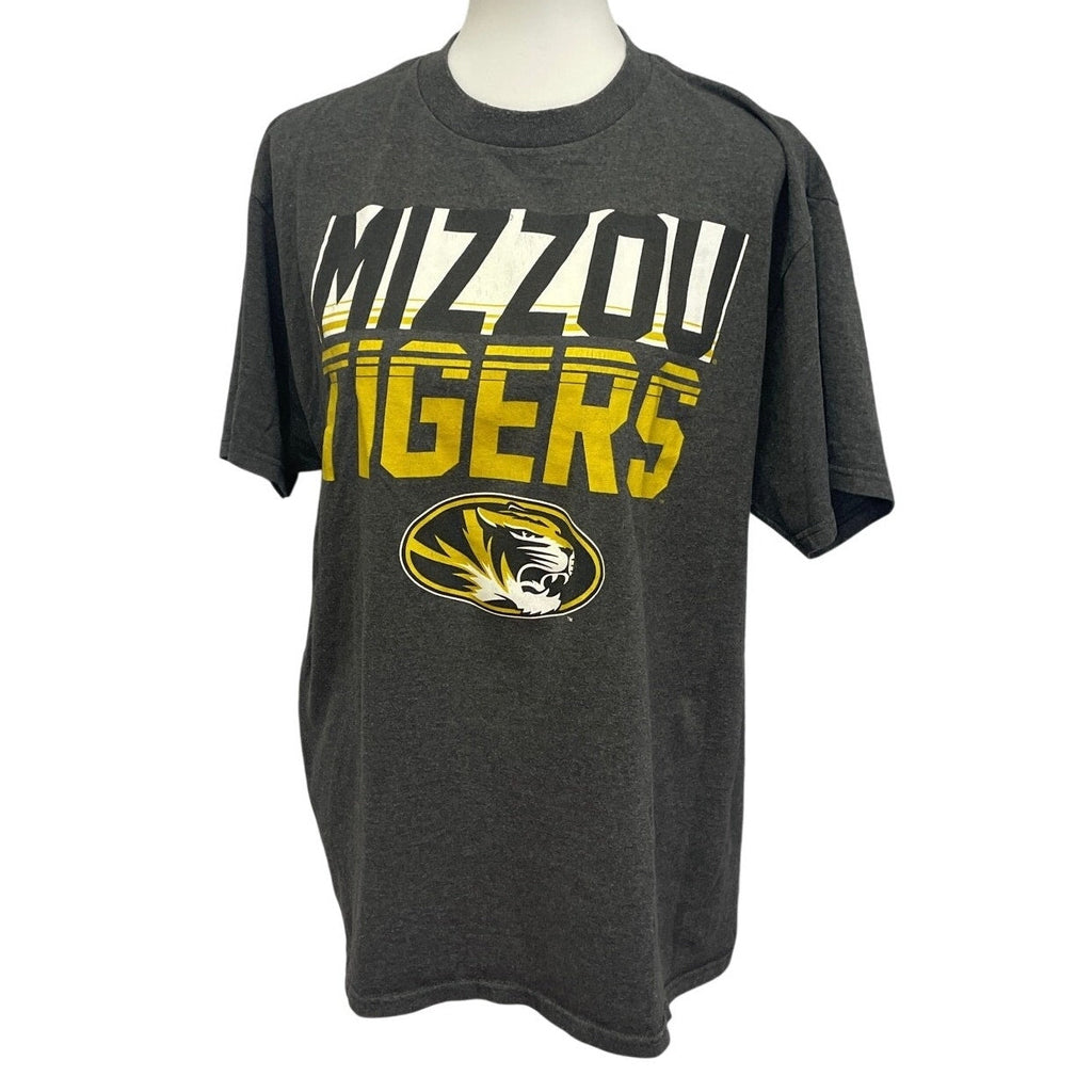 Mizzou Tigers Mens Large University of Missouri Short Sleeve Cotton Blend Tee
