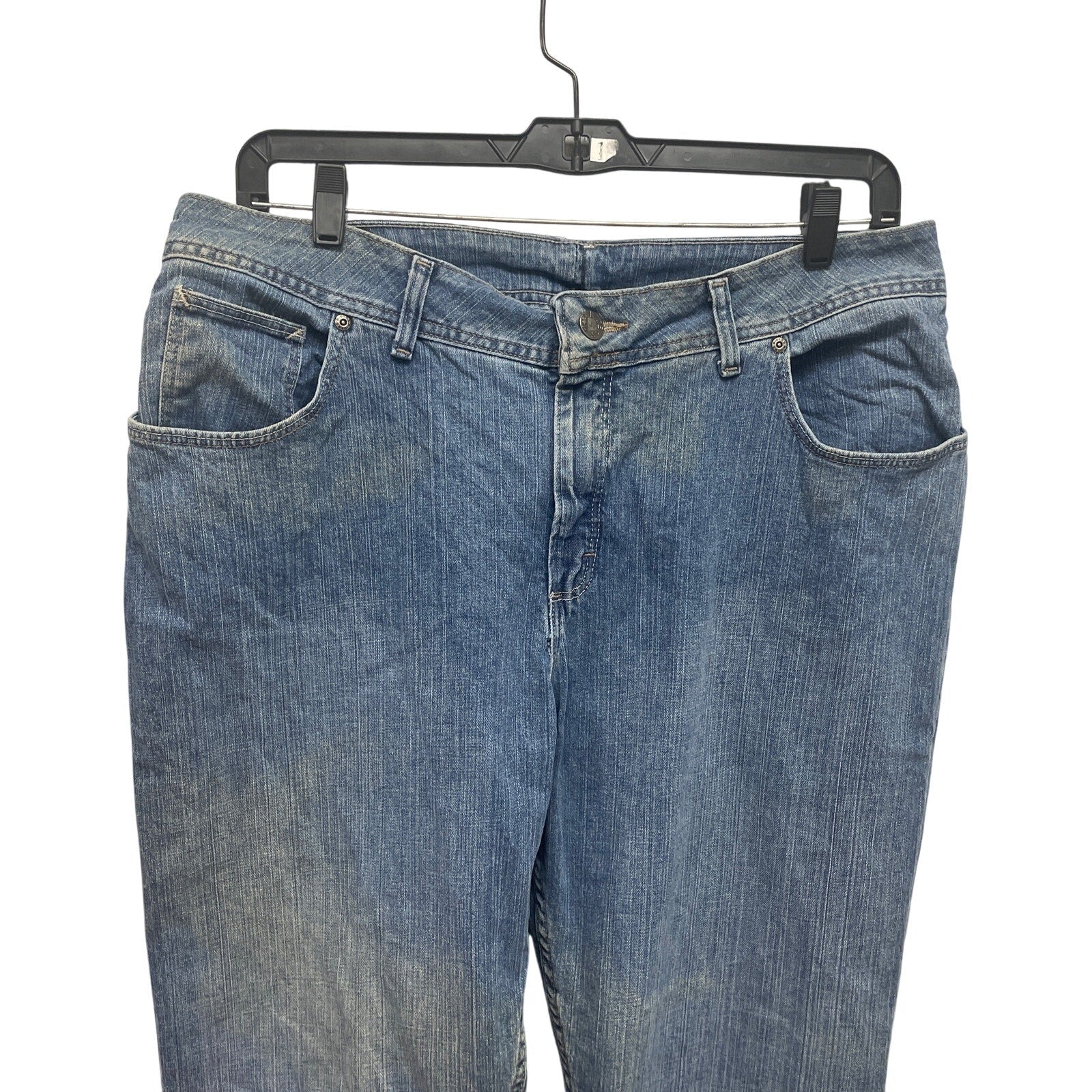 Riders by Lee Womens 20W Stretch Cotton Straight Leg Med Wash Denim Blue Jeans