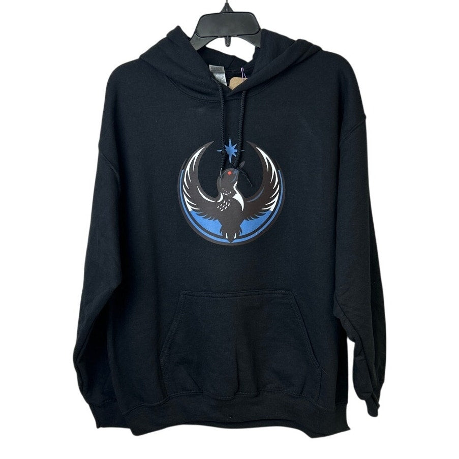 New Hand Printed Men Large Minnesota Rebel Alliance Bird Anti-Ice Protest Hoodie