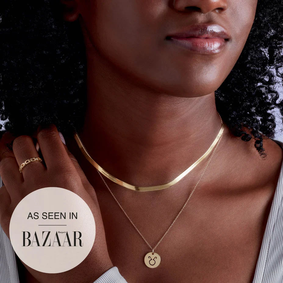 Lame d’Or Collier 2.8mm Flexible Herringbone Necklace 14K Yellow Gold