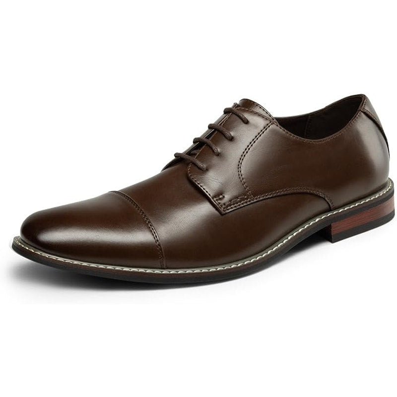 Bruno Marc Mens Size 8.5 Brown Classic Modern Formal Oxford Lace Up Dress Shoes